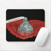 snoep kus op het hart van de kant muismat (Met muis)