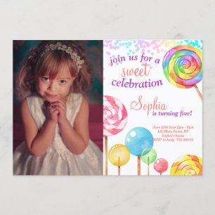 Snoep Land Girl Birthday Sweet Lollipops Kaart