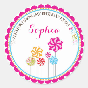 Snoep Land Pinwheels Birthday Stickers