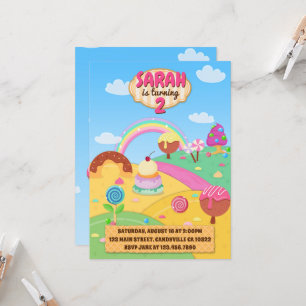 Snoep Land Verjaardagsuitnodiging Kaart