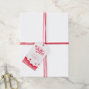 Snoep Liefde Rood en Roze Gelukkige Valentijnsdag Cadeaulabel