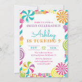Snoep Lollipop Birthday Party Invitation Kaart (Voorkant)