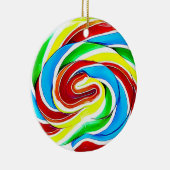 Snoep Lollipop Realistisch kerstfeest Keramisch Ornament (Rechts)