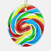 Snoep Lollipop Realistisch kerstfeest Keramisch Ornament (Links)