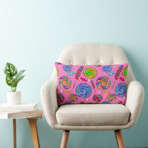 Snoep Lolly Fun Roze Regenboog Kussen