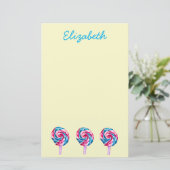 Snoep lolly waterverf zoete kunst briefpapier (Staand voorkant)