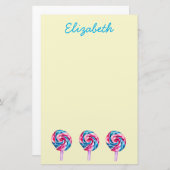 Snoep lolly waterverf zoete kunst briefpapier (Voorkant / Achterkant)