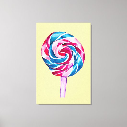 Snoep lolly waterverf zoete kunst canvas afdruk (Voorkant)