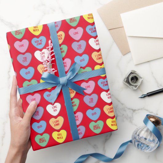 Snoep maakt aangepaste berichten Valentijns Cadeaupapier (Geschenken)