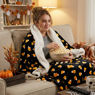 Snoep Mais Halloween Decoratie Sherpa Deken