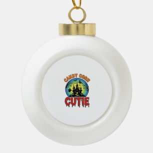 Snoep Mais Mop Vintage Halloween Kasteel Ontwerp_1 Keramische Bal Ornament