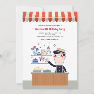 Snoep Man Birthday Party Invitations Kaart