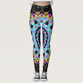 Snoep met dampgolfkleur mandala leggings (Voorkant)