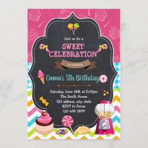 Snoep met een uitnodiging voor het vieren van de v