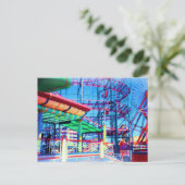 Snoep met gekleurde  kuststrook briefkaart (Staand voorkant)