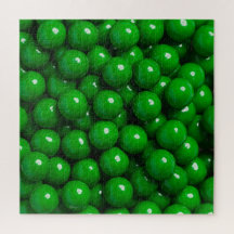 Snoep met groene gumballs