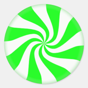 Snoep met groene peppermint ronde sticker