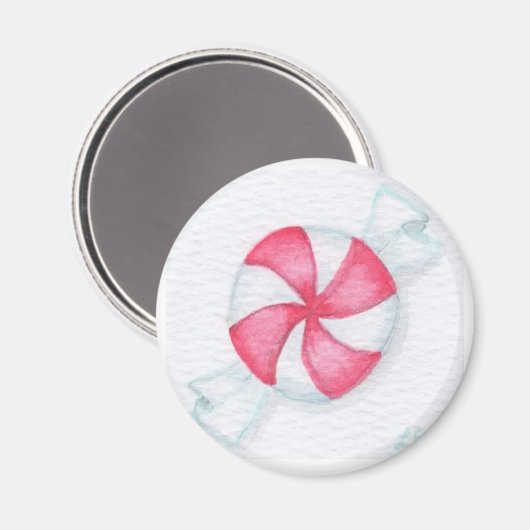 Snoep met kerstpeppermint magneet (Voorkant / Achterkant)