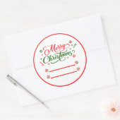 Snoep met kerstpeppermint ronde sticker (Envelop)