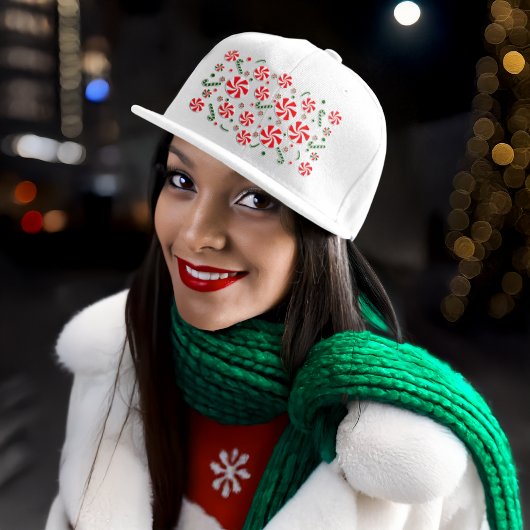 Snoep met kerstpeppermint trucker pet