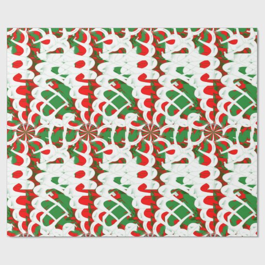 Snoep met kerstrood/groen lint cadeaupapier (Vlak)