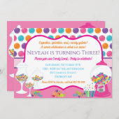 Snoep met uitnodiging van Birthday (Voorkant / Achterkant)