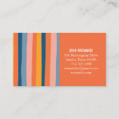 Snoep minimalistische strepen handgemaakt Sinaasap Visitekaartje (Achterkant)