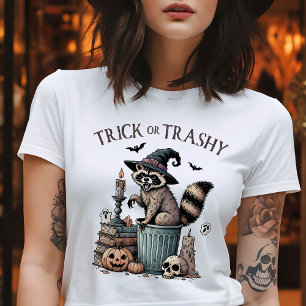 Snoep of rommelige vintage wasbeer Halloween T-shirt