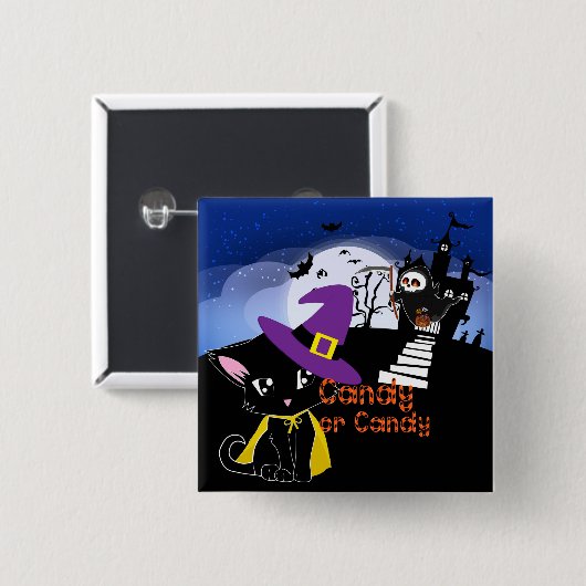 Snoep of Snoep Vierkante Button 5,1 Cm (Voorkant /achterkant)