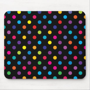 Snoep op Black Polka Dot Muismat