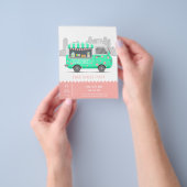 Snoep op straat van levensmiddelenvrachtwagen flyer (Hand)