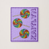 Snoep Paarse regenboog Lollipop Pop Legpuzzel (Verticaal)