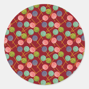 Snoep patroon Lolbuispatroon lolly 10 Ronde Sticker