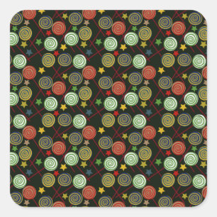 Snoep patroon Lolbuispatroon lolly 28 Vierkante Sticker