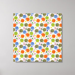 Snoep patroon Lolbuispatroon lolly 61 Canvas Afdruk