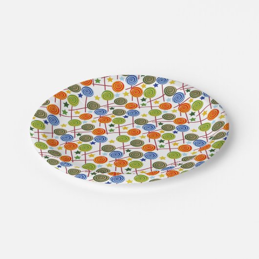 Snoep patroon | Lolbuispatroon | lolly 61 Papieren Bordje (Gekanteld)