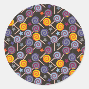 Snoep patroon   Lolbuispatroon   lolly 9 Ronde Sticker