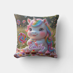Snoep Picnic Unicorn Kussen – Bewerkbare naam