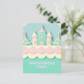 Snoep/PNK Gingerbread House - Briefkaart (Staand voorkant)