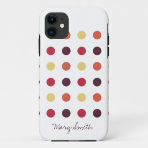 Snoep Polka Dot Custom Name Plum iPhone 11 Hoesje