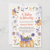Snoep Pompoen Geesten Halloween Baby Brewing Showe Kaart (Voorkant)