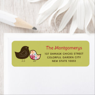 Snoep Pop Damask Chicks Baby shower Adresetiketten Etiket