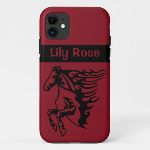 Snoep Red Pony Horse Bronco Stallion Line Art iPhone 11 Hoesje