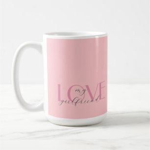 Snoep Roze Elegant LOVE Pastel Roos Valentijn Koffiemok