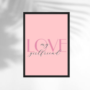Snoep Roze Elegant LOVE Pastel Roos Valentijn Poster