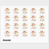 Snoep Roze en Gele Floral Dank u zeer Tikker Vierkante Sticker (Vel)