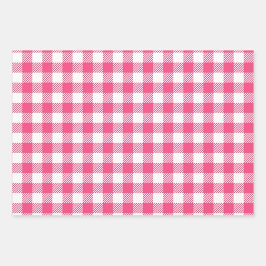 Snoep roze en witte buffel geruit Inpakpapier Vel (Voorkant 2)