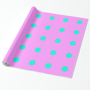  Snoep Roze met Aqua-Stippen >Papier voor onmiddel Cadeaupapier