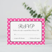 Snoep Roze poka Dot Bat Mitzvah RSVP Kaartje (Staand voorkant)