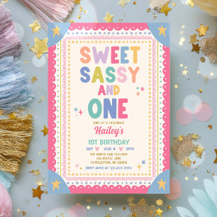 Snoep Sassy En Een Grilleg Meisje 1e Verjaardag Kaart